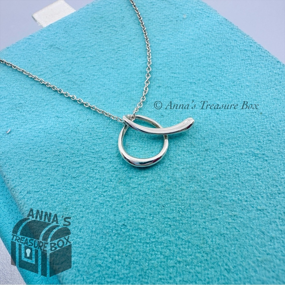 Tiffany & Co. 925 Silver Elsa Peretti Alphabet Letter A 16" Necklace (pouch)